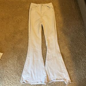shein white flare jeans - medium